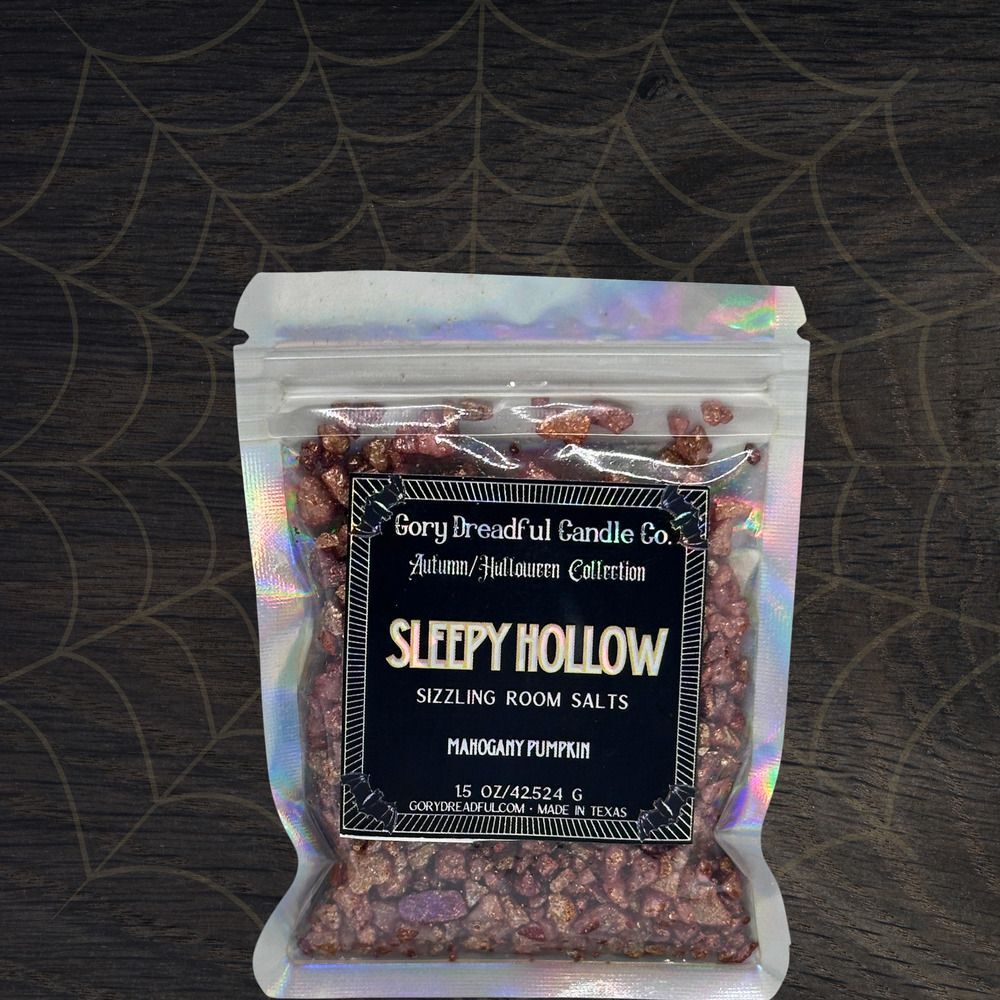 Sleepy Hollow Sizzling Room Salt Crystal Potpourri: Mahogany Pumpkin Scent- Mini